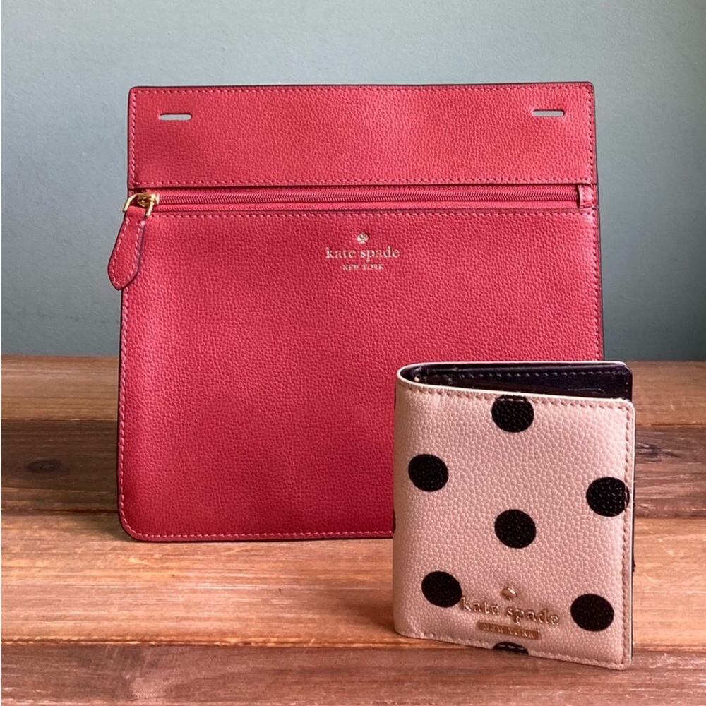 Kate Spade New York Leather Pouch Bag and Polka Dot Wallet